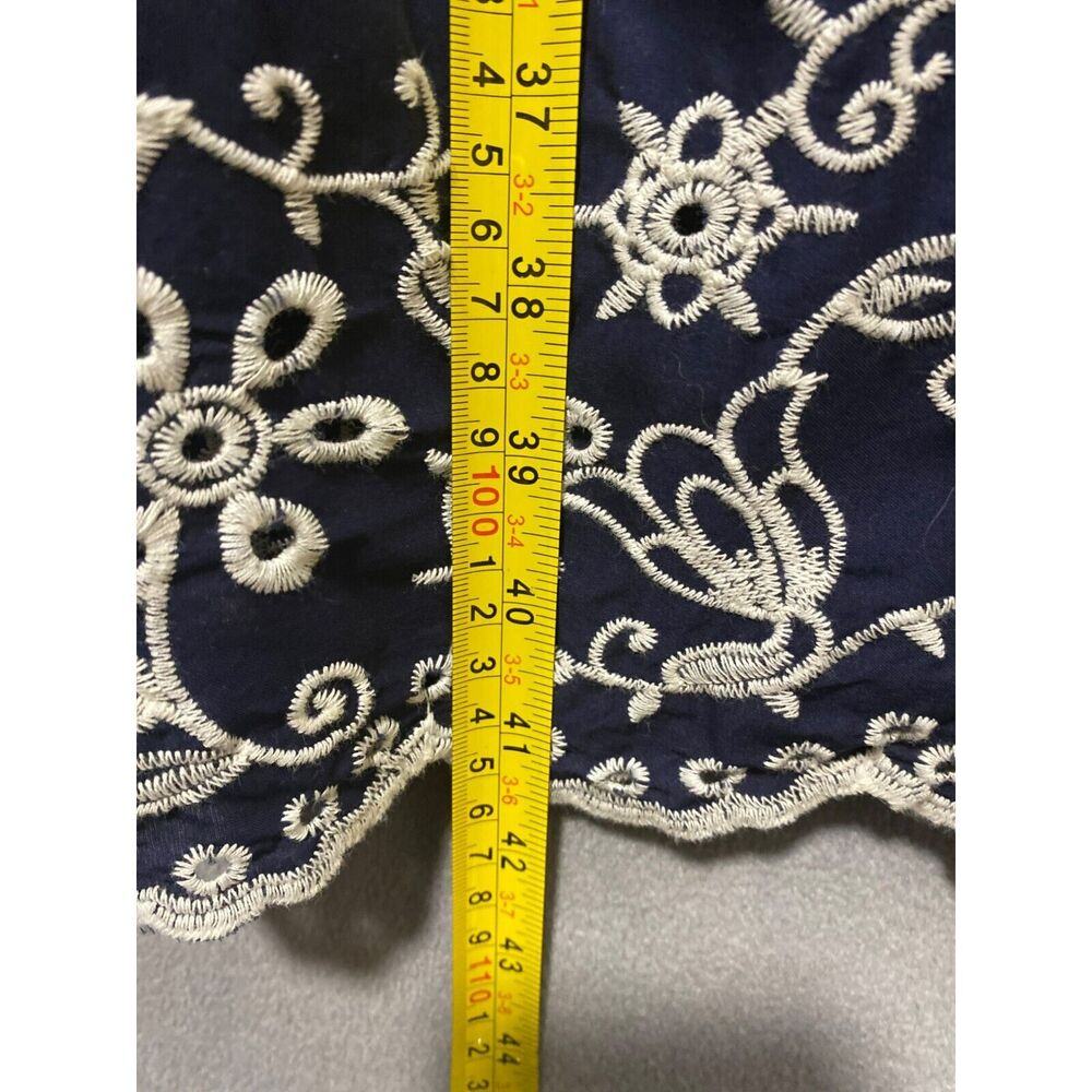 Lane Bryant Women's Navy Blue Embroidered Dress Size 22 Cap Sleeve Floral Pocket - Picture 4 of 8